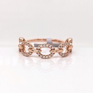 Earth-Mined Diamond Band in Solid 14K Rose Gold | Fine Jewelry